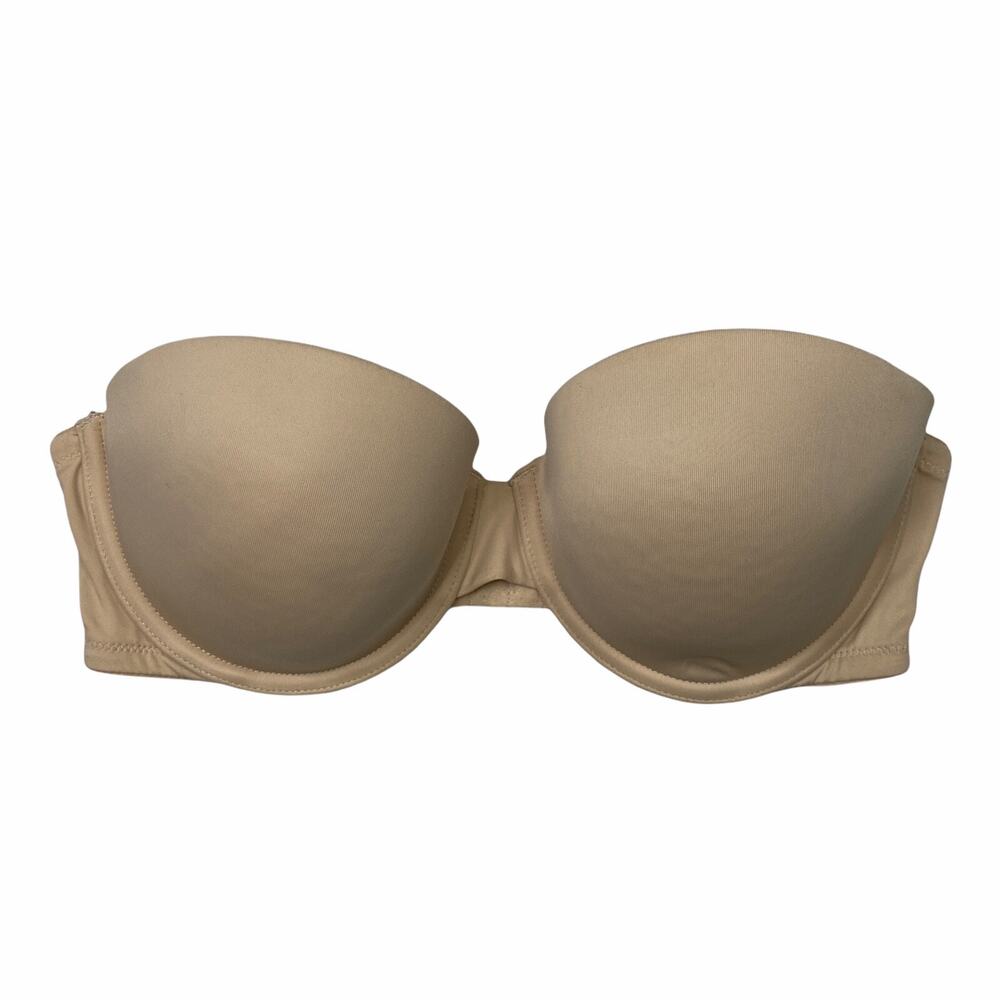 PINK Victoria's Secret Wear Everywear Strapless Underwire Bra Beige Nude 32DD